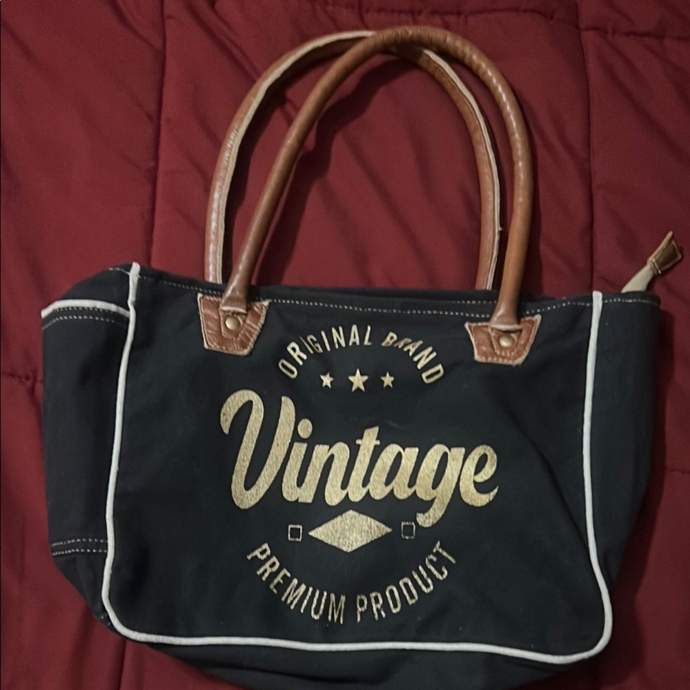 Vintage Black and Gold Tote Bag